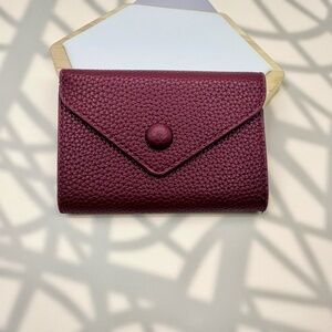 Women’s Minimalist Red Wine Card Wallet